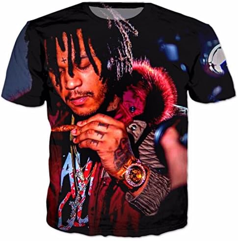 GGmar Men Fashion Smoking 3D Print T Shirts Short Sleeve Casual Tee Top Plus Size 5XL
