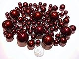 2 Packs Discount Jumbo & Assorted Sizes All Burgundy Pearls Red Wine Pearls Vase Fillers for Centerpieces. To float the Pearls, Order the Transparent Water Gels