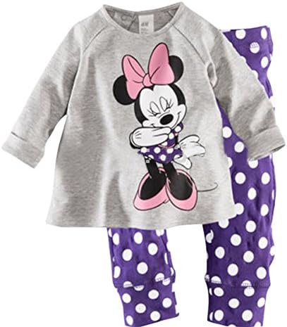 baby Joe Mouse Cartoon Polka Dot Pajamas,12-24months - Purple and Grey