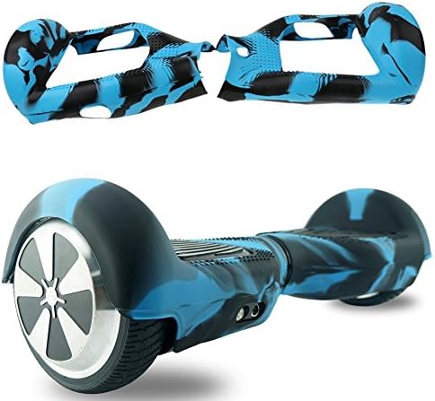6.5inch Hoverboard Cover Silicone Scratch Cover Case For 2 Wheels Self Balancing Scooter Protector (Blue &amp; Black)