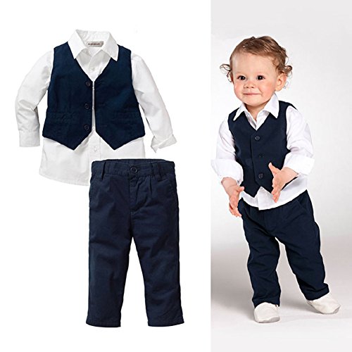 StylesILove Infant Toddler Kids Boy Handsome Gentlemen Formal Suit Costume 3-PC Set