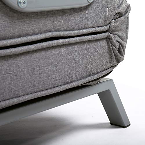 Gray Sofa Bed Arm Chair Convertible Single Dorm Room Couch Recliner Sleeper Folding - Thumbnail 6