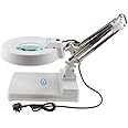 TOPCHANCES 10X Desktop Magnifier Lamp with LED Light,Adjustable Arm Folding Lighted LED Desktop Magnifier Lamp Light Magnifying Glass Lens Diopter Folding Magnifierfor Reading,Inspection