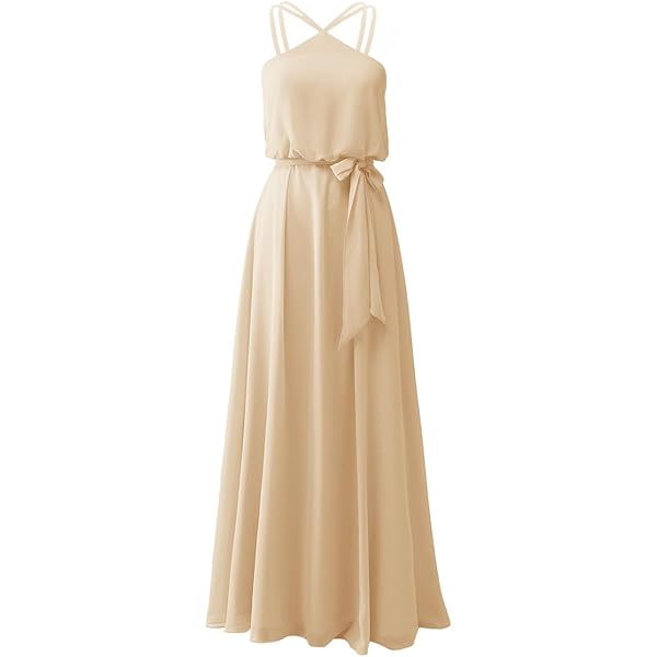 Amazon.com: iiniim Women's Halter Chiffon Wedding Maxi Dress Evening Party Bridesmaid Long Dresses Apricot US Size 4 : Clothing, Shoes & Jewelry Amazon.com: iiniim Women's Halter Chiffon Wedding Maxi Dress Evening Party Bridesmaid Long Dresses Apricot US Size 4 : Clothing, Shoes & Jewelry