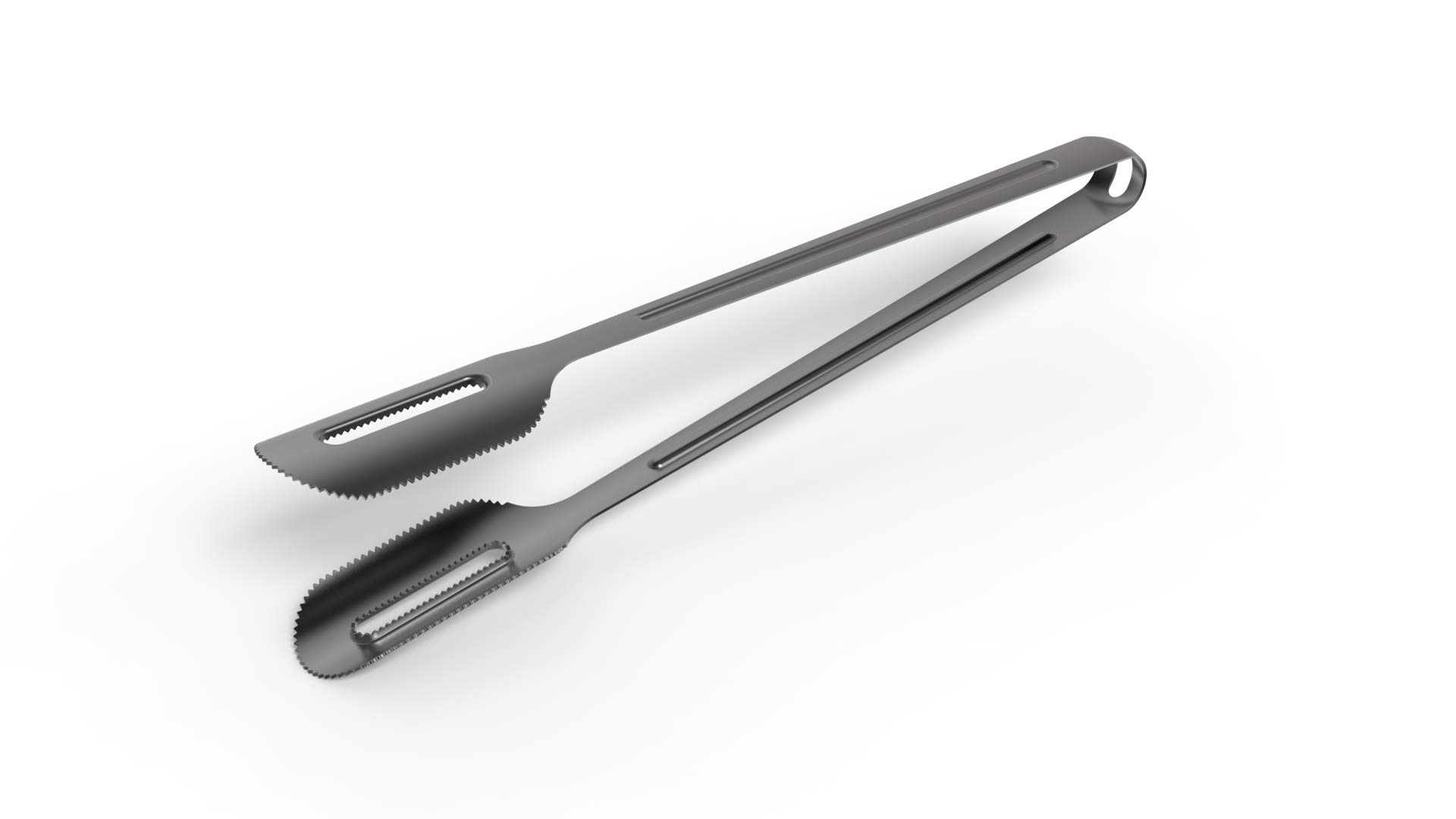 Everdure by Heston Blumenthal Ti Series Pro Charcoal Tongs – 46.6cm Long Stainless Steel BBQ Tongs with Titanium Coating | Heavy Duty Heat-Resistant Scissor-Style Grill Tool for Charcoal & Food