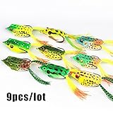 Goture Topwater Frog Fishing Lure Kit Set Lots, Especially For Bass Snakehead,Freshwater Soft Bait