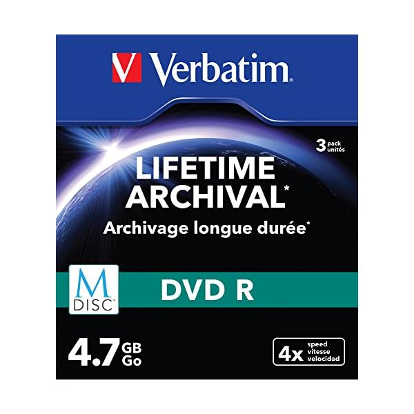 Verbatim 43826 M-DISC DVD-R 4x 3-pack Optical Media
