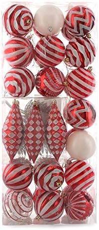 Red White Assorted Ornament Set (42)