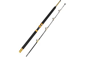 Fiblink 1-Piece/2-Piece Saltwater Offshore Heavy Trolling Rod Big Game Roller Rod Conventional Boat Fishing Pole (5 Feet 6 Inch, 30-50 lb/50-80 lb/80-120 lb)