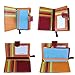 Ladies Luxury Soft Black (Multi Colored Inside) Hand Double-Stitched Real Nappa Leather RFID blocking Small Multi Fall Purse Large Multi Credit Card Wallet with Zip Up Coin Compartment