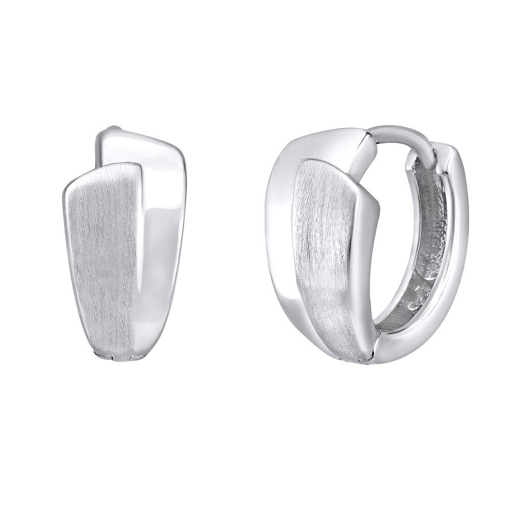 SILVEGO - QRE486 - Women 925 Sterling Silver Huggie Earrings