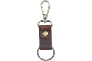 Jack&Chris Genuine Leather Keychain, Small Keychain for Man and Women, Key Holder Mens Belt Key Chain Ring, JC307