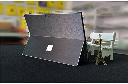 Microsoft Surface PRO 4 skin Brushed Aluminum Full Body Skin Full Body Protector Protective Skin Decal for Microsoft Surface pro 4 Skin Decal (Black)