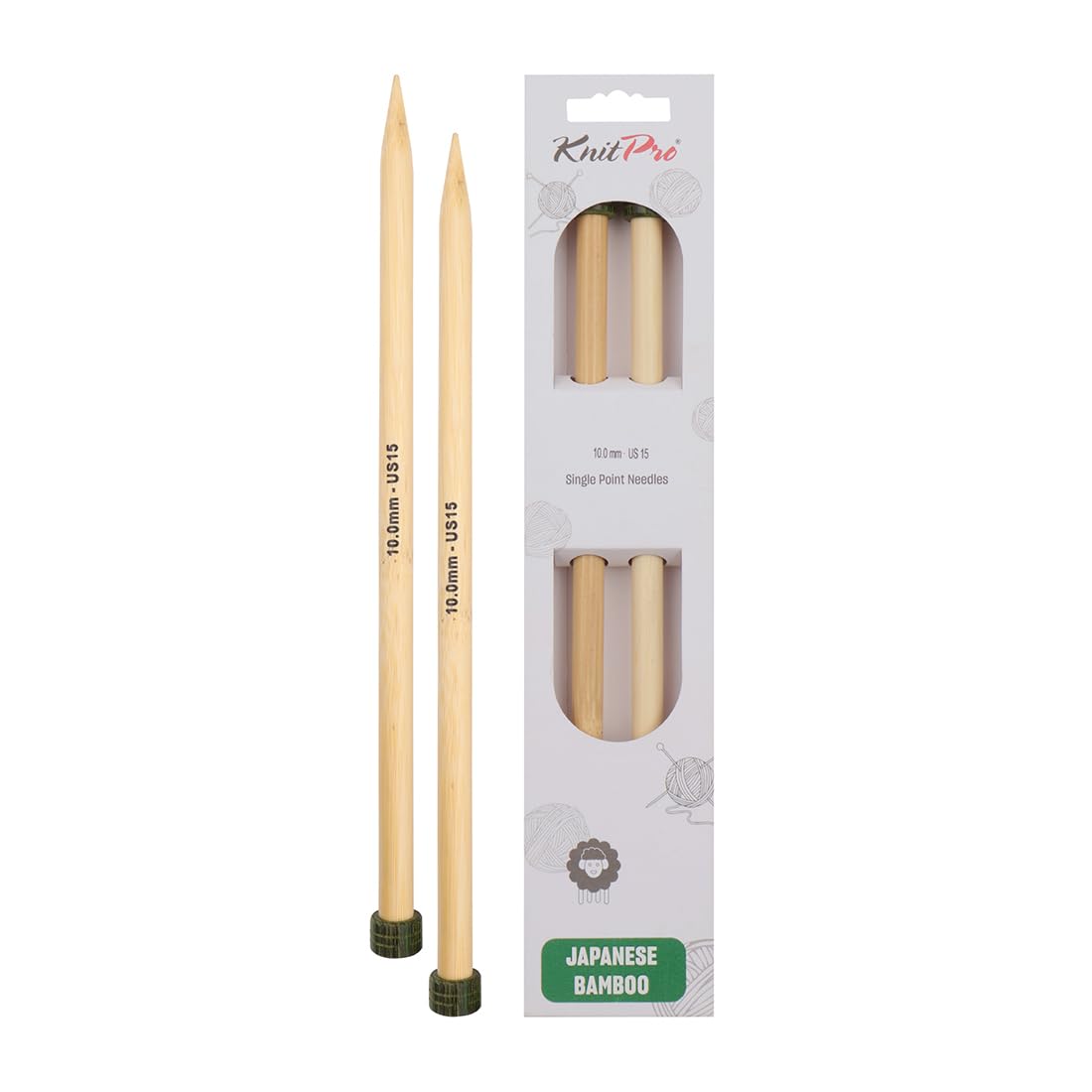 KnitPro Bamboo Single Pointed Needles 12" (30cm) | 10.00mm — image 1
