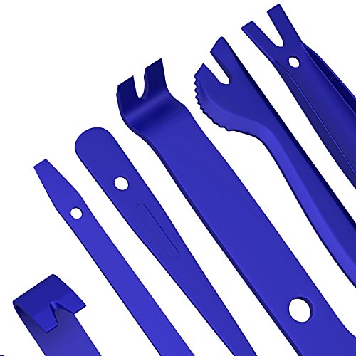 CandyHome 11 Pcs Auto Trim Removal Tool Kit, Car Trim Audio Radio Door Panel Removal Pry Tool for Installing and Removing Fasteners, Clips, Trims, Molding (Blue)