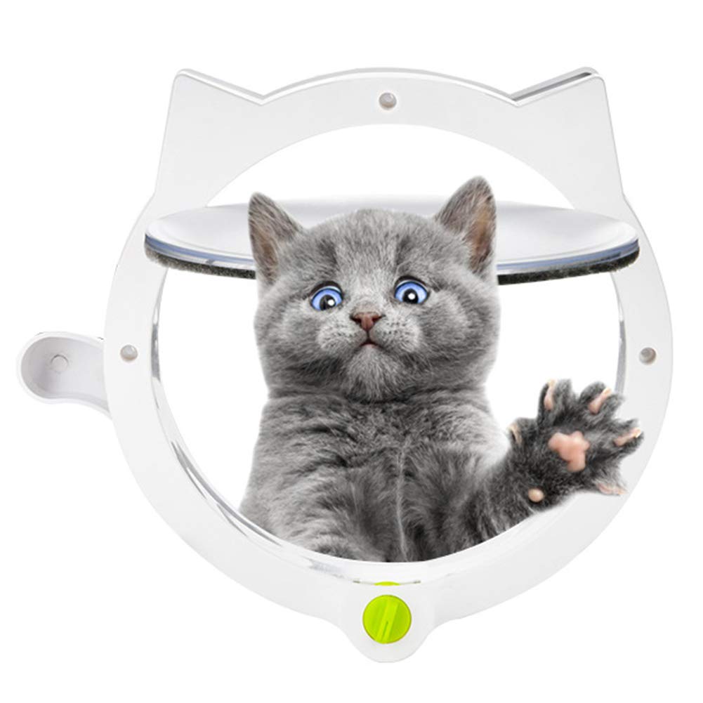 Cat Flap Cat Door, Kitten Dogs Cat Flap Pets In/Out Free Turn Indoor Cat Door for Interior Door Windproof Quiet Cat Door for Cats Puppies