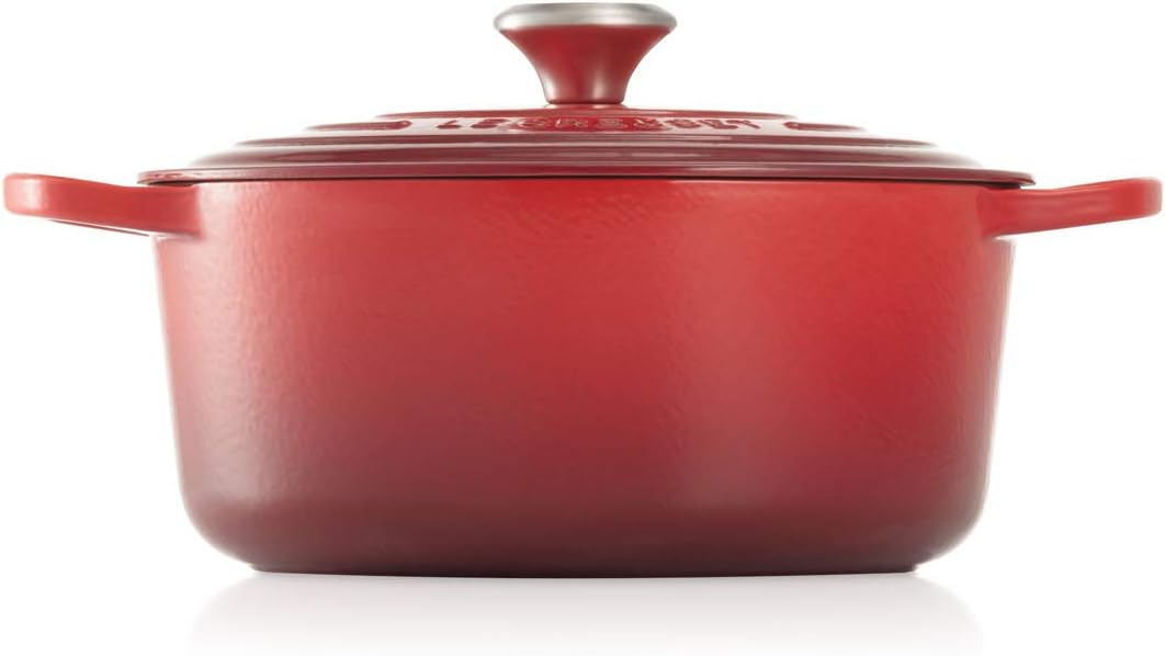 LE CREUSET Signature Cast Iron Round Casserole, 34 cm - Cerise, 13.25 Qt - Image 3