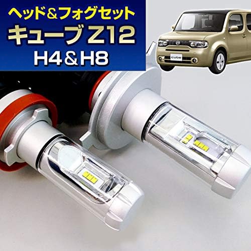 Amazon Ledヘッド フォグセット ヘッドライト H4 フォグランプ H8 日産 キューブ Z12 H 11 ハロゲン仕様車 Ledバルブ 車 バイク
