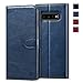 KILINO Galaxy S10+ Plus Wallet Case [Shock-Absorbent Bumper] [Card Slots] [Kickstand] [RFID Blocking] Leather Flip Case Compatible with Samsung Galaxy S10Plus - Blue