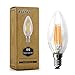 Ascher Chandelier LED Bulb Non-Dimmable, E12 Candle Base 2700K 420 Lumens Candelabra LED Bulb C35 40W Equivalent, UL Listed (6 Pack)