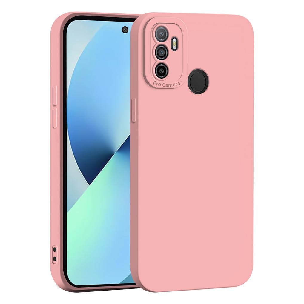 SEAHAI Case for OPPO A53S / OPPO A53, Ultra Thin Premium Soft Silicone Phone Cover with Thickened Camera Protection Design, Shockproof TPU Bumper Fashion Case Cover - Pink