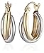 Amazon Collection 14k Gold Two-Tone Twisted Hoop Earrings
