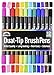 Rainbow Dual Tip Pens - 12 Unique Watercolors - Water Based Ink - Art Marker Set for Coloring, Journaling, Sketching & Calligraphy