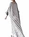 Bohistyle Women Summer Plus Size Striped Batwing Linen Cotton Loose Kaftan Casual Dress