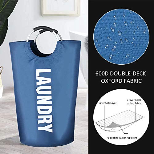TEHOOK Tall Collapsible Laundry Basket, 82L Fabric Laundry Hamper with