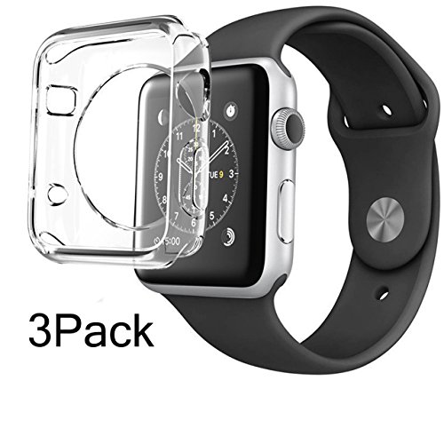 Apple Watch Case 38mm CaseHigh Shop Hard Soft TPU Transparent Full Body Screen Protector 0.3mm Thin Case Apple Watch Cover For Apple Watch / Watch Sport / Watch 2015(38mm) Crystal Clear (38mm 3Pack)