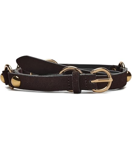 7174 Women\'s Essentials Western Studded Belt, Soft Mahogany, Brown Women\ main image 4