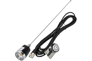 HYS Dual Band Mobile Antenna 2m/70cm VHF/UHF Ham Radio Antennas with 13ft/About 4m RG-58 Coax Cable NMO Base to PL-259 Connector for Motorola Baofeng Kenwood Car Truck Amateur Radio