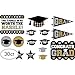 Amscan Grad Printed Paper Cutouts Mega Value Pack, Black, Silver & Gold