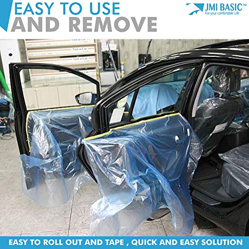 JMIBASIC Plastic Sheeting for Car Paint Multi Size Pack No Residue