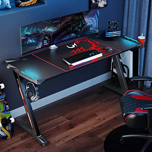 EE EUREKA ERGONOMIC Gaming Desk 60 inch, PC Computer Desk with RGB LED Light Office Writing Desk with Mouse Pad Cup… - Image 2