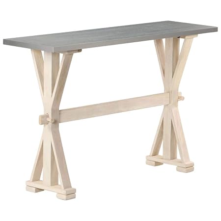 Tidyard Tavolo Consolle Top In Zinco Massello Di Mango