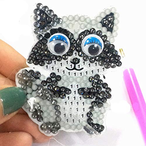 5D DIY Diamond Painting Paint by Numbers Kits  Key Chains Full Drill Rhinestone Mosaic Making Decorative Props for Bags,Phone Straps(4 Pack) - Thumbnail 2
