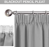 Aspire Homeware Blackout Curtains 46x54 Pencil Pleat Grey 2 Panels with Tiebacks view 5