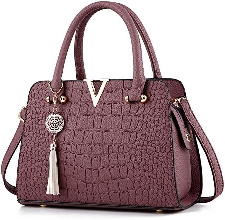 OYSOHE Women Fashion Handbag Shoulder Bag Purse Faux Leather Tote Ladies Tassel Crossbody Bags Leather Handbag Alligator Pattern Shoulder Bag