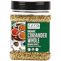 Zayd Organics Coriander Seeds, Dhania Whole, USDA Organic, 8oz (227g)