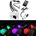 Xcellent Global 4pcs 12 Inch 8 Color Car Interior Light LED Decoration Atmosphere Neon Light Strip Under Dash Light Kit with Sound Active Function Wireless IR Remote Control DC 12V Car Charger AT010