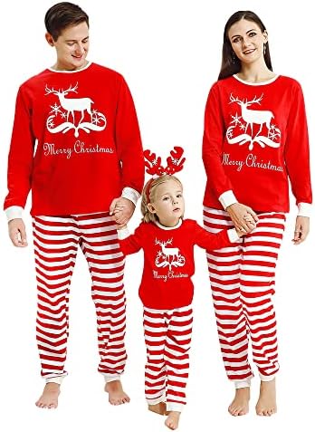 Merry Christmas Pajamas Family Set - Long Sleeve Cotton PJs For Mom, Dad, Kids & Dog | Cozy Xmas PJs Perfect For The Holidays