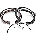 MOWOM 2PCS Alloy Genuine Leather Bracelet Bangle Cuff Angel Wing Feather Surfer Wrap Adjustable