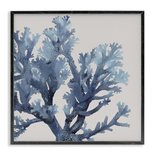 Stupell Industries Coral Branch with Circular Patterns Black Framed Giclee Art…