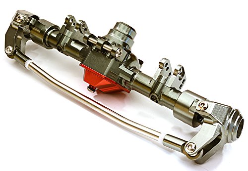 Integy RC Model Hop-ups C27152GUNRED Billet Machined Complete Front Axle Housing Assembly for Axial 1/10 SCX10 II