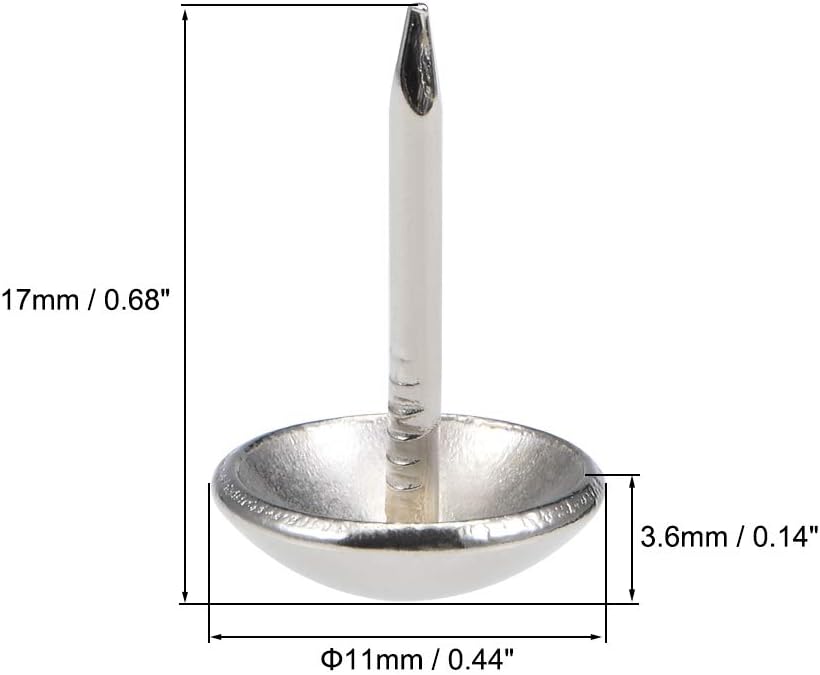 sourcing map Upholstery Nails Tack 11mm Head Dia Round Thumb Push Pins for Furniture Sofa Headboards 25 Pcs - Image 4