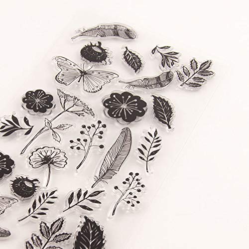 GIMITSUI Store Silicone Clear Stamp (Leaf & Flower)