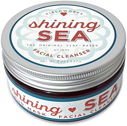 Organic Microdermabrasion Clay-Based Face Scrub and Mud Facial Mask. Detoxify, Cleanse, Unclog Pores and Moisturize, 8 Ounces, Therapeutic Spa Facial Treatment by Shining Sea