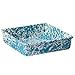 Crow Canyon Home Enamelware Square Brownie Pan, 9 inch, Turquoise/White Splatter