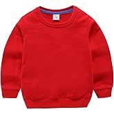 DCUTERQ Boys' Crewneck Thin Sweatshirt Girls Sport Long Sleeve Cotton Pullover Tops Kids Toddler Solid T-Shirt